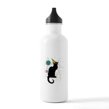 CafePress - Chat Noir New Years Pa Stainless Water Bottle 1 - Stainless Steel Water Bottle, Sports Bottle, 1.0L