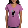 thumbnail image 1 of CafePress - Chat Noir New Years Pa Women's V Neck Dark T Shirt - Women's V-Neck Dark T-Shirt, 1 of 4