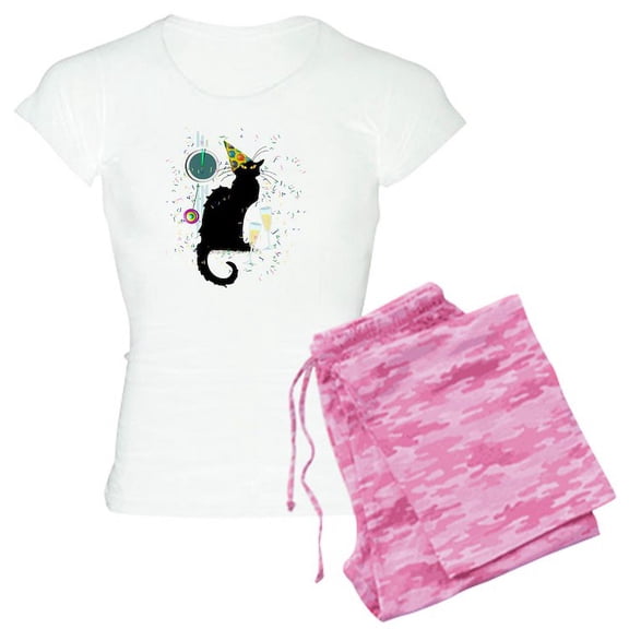 CafePress - Chat Noir New Years Party C - Women's Light Pajamas