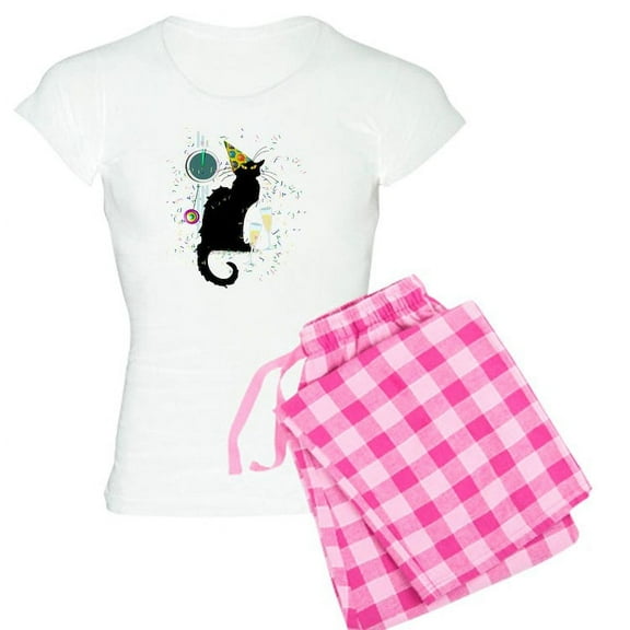 CafePress - Chat Noir New Years Party C - Women's Light Pajamas