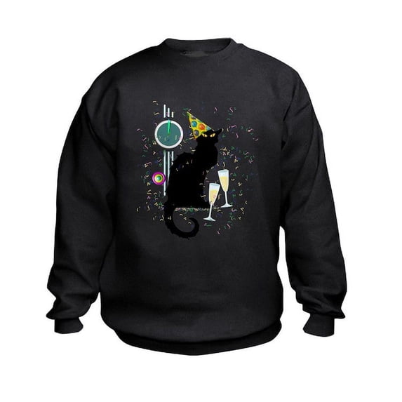 CafePress - Chat Noir New Years Party Countdow Kids Sweatshirt - Kids Sweatshirt, Youth Crew Neck Sweatshirt