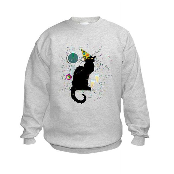 CafePress - Chat Noir New Years Party Countdow Kids Sweatshirt - Kids Sweatshirt, Youth Crew Neck Sweatshirt