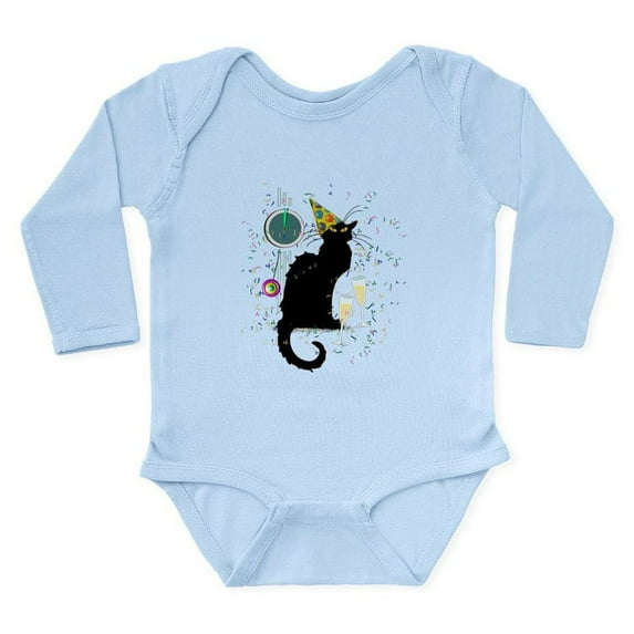 CafePress - Chat Noir New Years Party Countdown Body Suit - Long Sleeve Cotton Baby Bodysuit