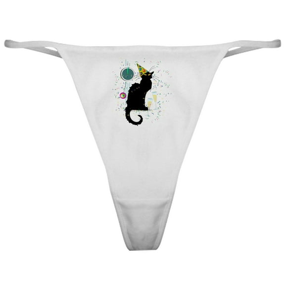 CafePress - Chat Noir New Years Party Countdown Classic Thong - Women's Novelty Thong Panties Underwear