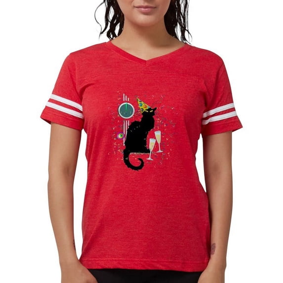 CafePress - Chat Noir New Years Party Countdown Light T Shirt - Womens Football Shirt