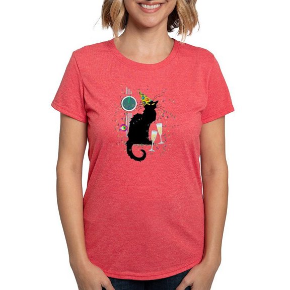 CafePress - Chat Noir New Years Party Countdown Light T Shirt - Womens Tri-blend T-Shirt