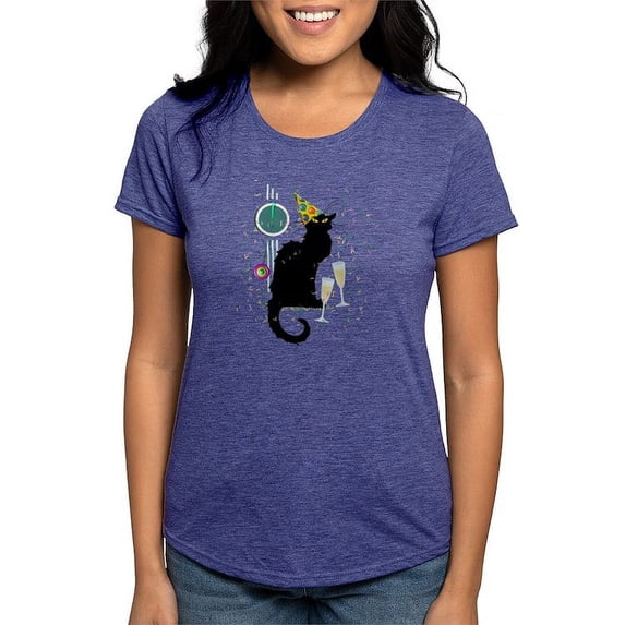 CafePress - Chat Noir New Years Party Countdown Light T Shirt - Womens Tri-blend T-Shirt