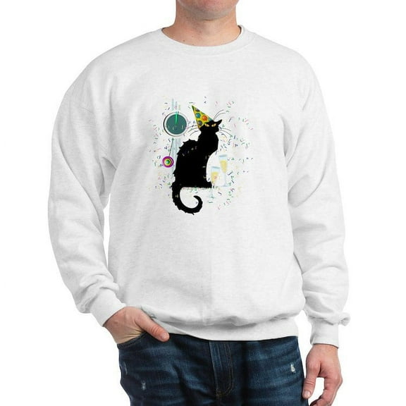 CafePress - Chat Noir New Years Party Countdown Sweatshirt - Crew Neck Sweatshirt
