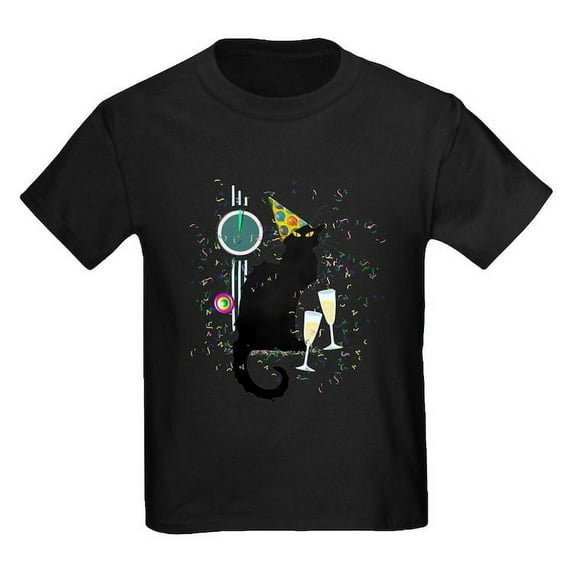 CafePress - Chat Noir New Years Party Countdown T Shirt - Dark T-Shirt Kids XS-XL