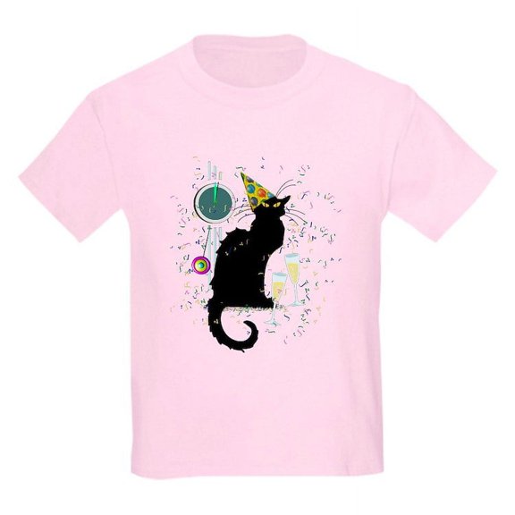 CafePress - Chat Noir New Years Party Countdown T Shirt - Light T-Shirt Kids XS-XL