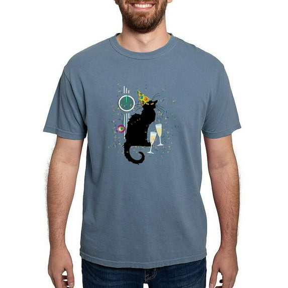 CafePress - Chat Noir New Years Party Countdown T Shirt - Mens Comfort Colors Shirt
