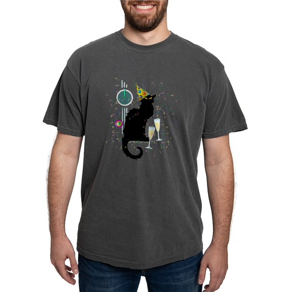 CafePress - Chat Noir New Years Party Countdown T Shirt - Mens Comfort Colors Shirt