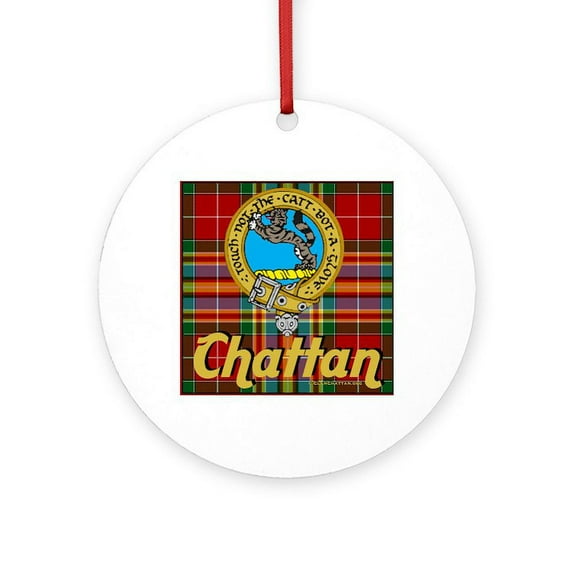CafePress - Chattan12x12b - Round Wood Ornament 4"