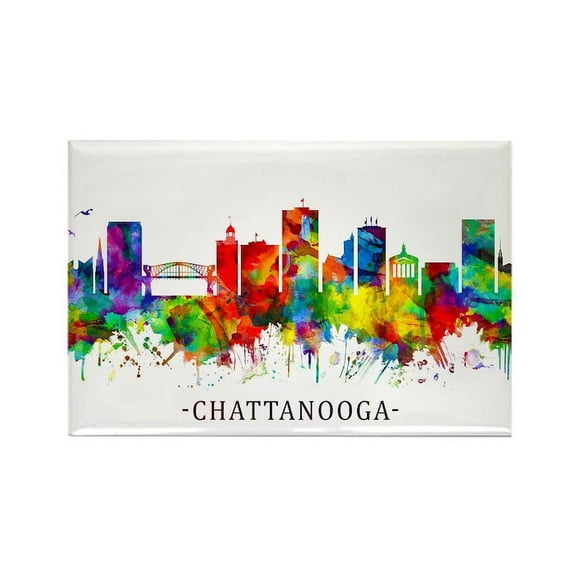 CafePress - Chattanooga Tennessee Skyline Magnets - Rectangle Magnet, 2"x3" Refrigerator Magnet