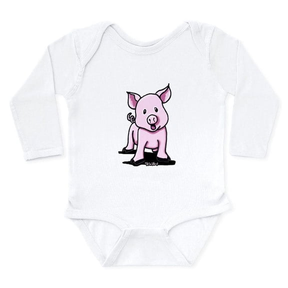 CafePress - Chatty Pig Long Sleeve Infant Bodysuit - Long Sleeve Cotton Baby Bodysuit