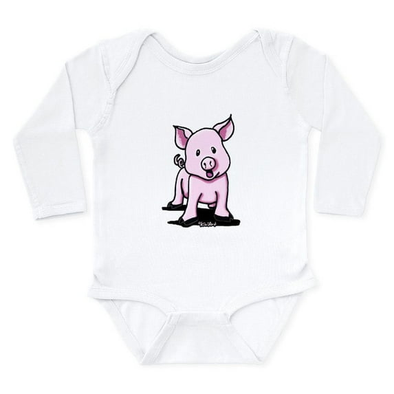 CafePress - Chatty Pig Long Sleeve Infant Bodysuit - Long Sleeve Cotton Baby Bodysuit