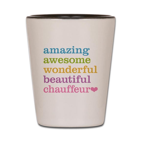 CafePress - Chauffeur - White/Black Shot Glass, Unique and Funny Shot Glass