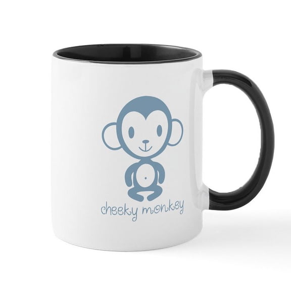 CafePress - Cheeky Monkey Mugs - 11 oz Ceramic Mug - Novelty Coffee Tea Cup