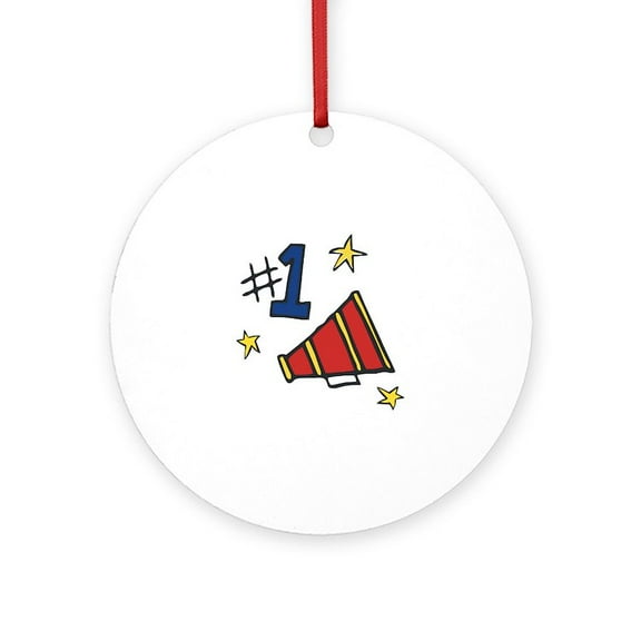 CafePress - Cheer Megaphone - Round Wood Ornament 4"