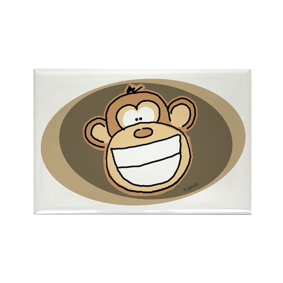 CafePress - Cheese Grin Monkey - Rectangle Magnet, 2"x3" Refrigerator Magnet