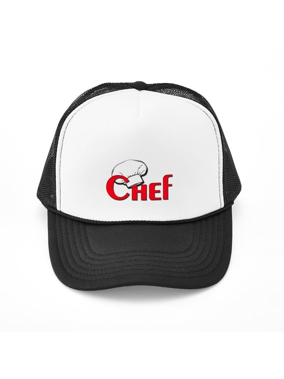 - Chef - Adjustable Unisex Printed Trucker Hat with Mesh Back