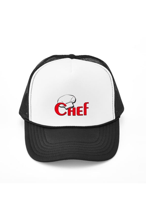 - Chef - Adjustable Unisex Printed Trucker Hat with Mesh Back