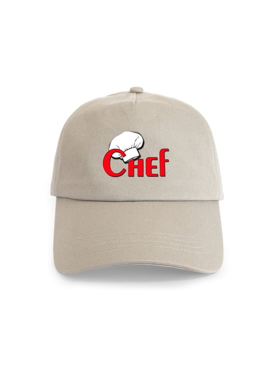 - Chef Cap - Adjustable 100% Brushed Unisex Casual Cotton Baseball Cap, Beige, 1