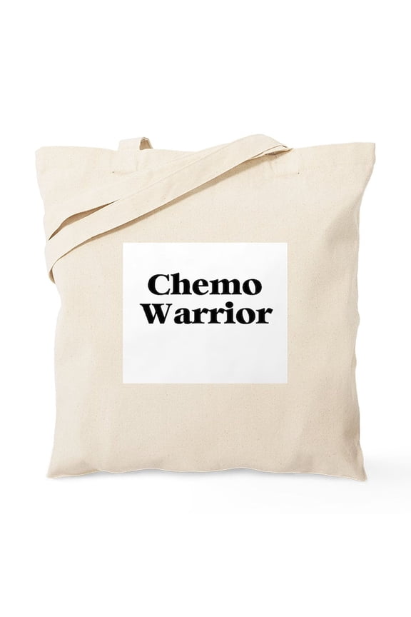 - Chemo Warrior Tote Bag - Unisex Canvas Tote Bag, Beige, 1-Piece