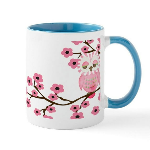CafePress - Cherry Blossom Owl Mug - 11 oz Ceramic Mug - Novelty Coffee Tea Cup
