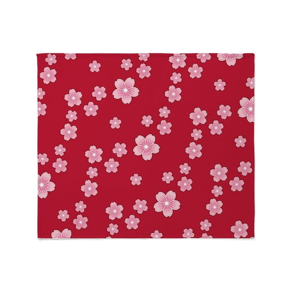CafePress - Cherry Blossoms Red Pattern Throw Blanket - Soft Fleece Throw Blanket, 50"x60" for All Ages