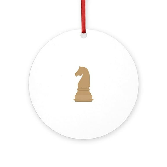 CafePress - Chess Piece Knight -  Round Wood Ornament 4"