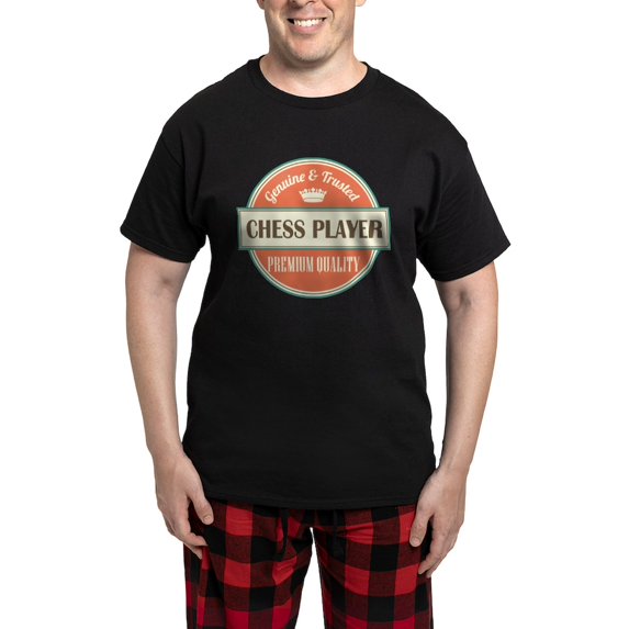 CafePress - Chess Player Vintage Logo Men's Dark Pajamas - Men's Dark Loose Fit Cotton Pajama Set