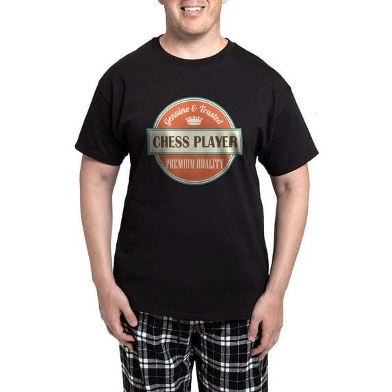 CafePress - Chess Player Vintage Logo Men's Dark Pajamas - Men's Dark Loose Fit Cotton Pajama Set