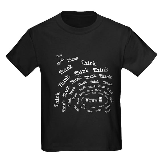 CafePress - Chess Think & Move Kids Dark T Shirt - Dark T-Shirt Kids XS-XL