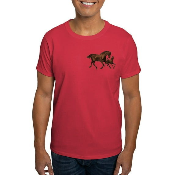 CafePress - Chestnut Mare And Foal Dark T Shirt - Men's Classic Graphic Cotton T-Shirt