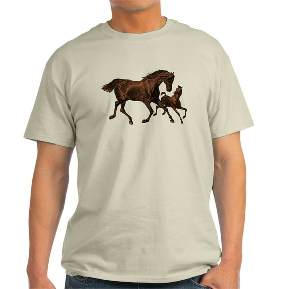 CafePress - Chestnut Mare And Foal Men's Value T Shirt - Men's Classic Graphic T-Shirt
