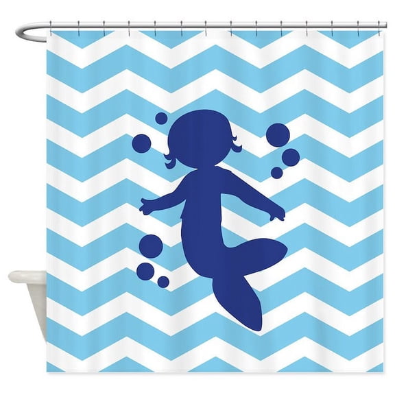 CafePress - Chevron Mermaid - Unique Fabric Shower Curtain 70" x 72"