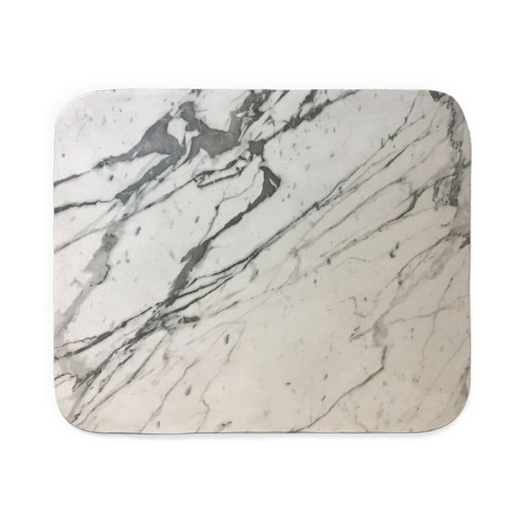 CafePress - Chic White Marble Look - Sherpa Fleece Throw Blanket 60" x 50"