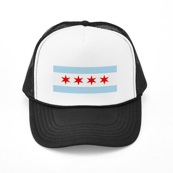 CafePress - Chicago Flag - Adjustable Unisex Printed Trucker Hat with Mesh Back