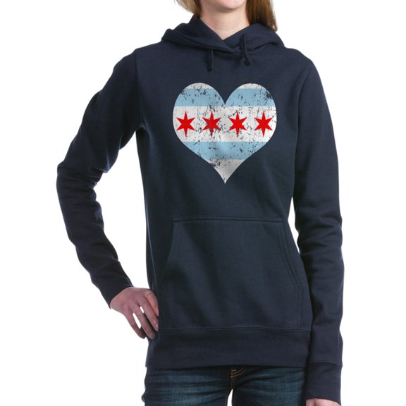 CafePress - Chicago Flag Heart Hooded Sweatshirt - Pullover Hoodie, Classic & Comfortable Hooded Sweatshirt
