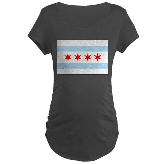 CafePress - Chicago Flag Maternity T Shirt - Maternity Dark T-Shirt