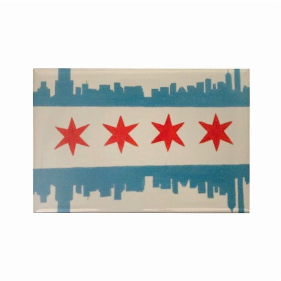 CafePress - Chicago Flag - Rectangle Magnet, 2"x3" Refrigerator Magnet