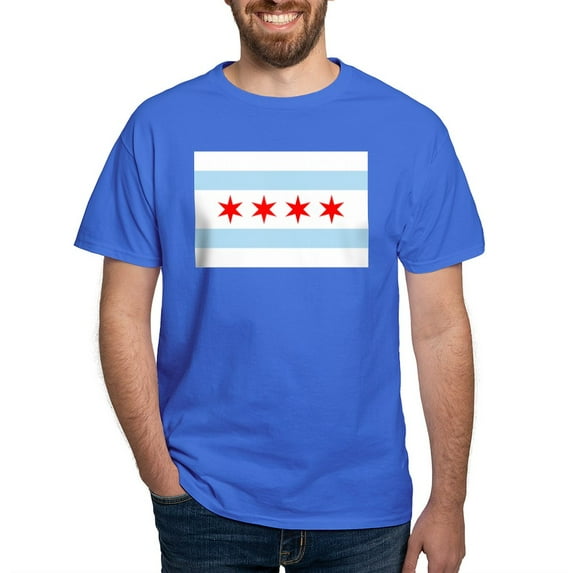 CafePress - Chicago Flag T Shirt - Men's Classic Graphic Cotton T-Shirt