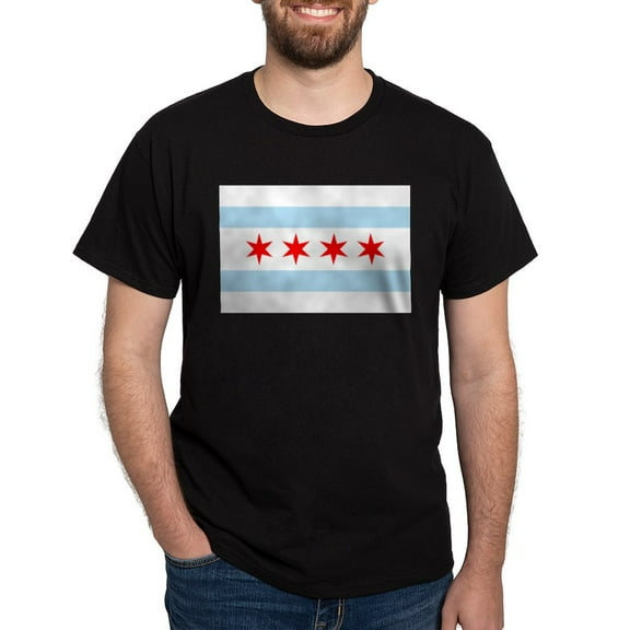 CafePress - Chicago Flag T Shirt - Men's Classic Graphic Cotton T-Shirt