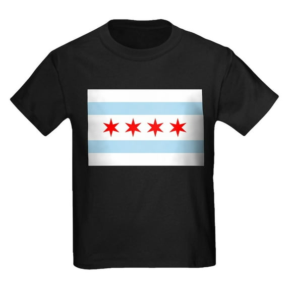 CafePress - Chicago Flag T Shirt - Dark T-Shirt Kids XS-XL