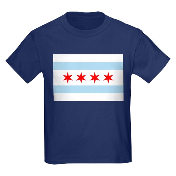 CafePress - Chicago Flag T Shirt - Dark T-Shirt Kids XS-XL