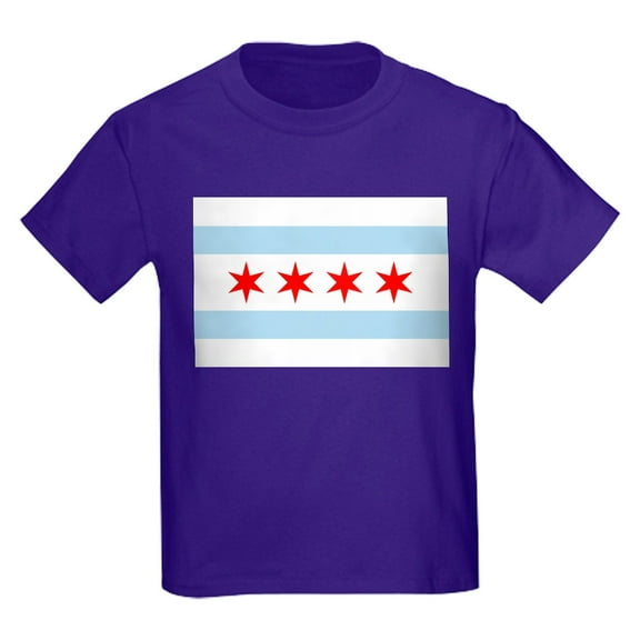 CafePress - Chicago Flag T Shirt - Dark T-Shirt Kids XS-XL