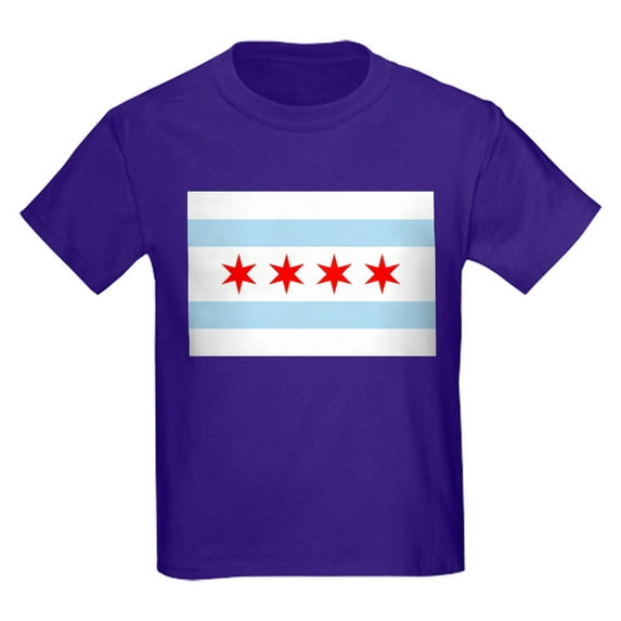 CafePress - Chicago Flag T Shirt - Dark T-Shirt Kids XS-XL