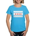 thumbnail image 1 of CafePress - Chicago Flag T Shirt - Women's Traditional Fit Dark T-Shirt, 1 of 4