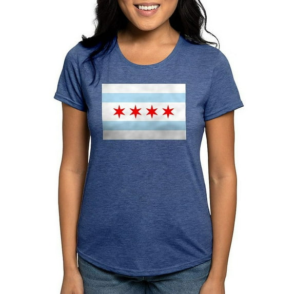 CafePress - Chicago Flag T Shirt - Womens Tri-blend T-Shirt